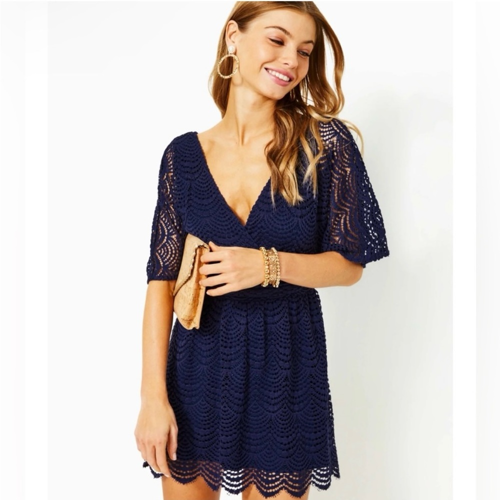 Lilly Pulitzer Parigi Romper, Navy, XXS